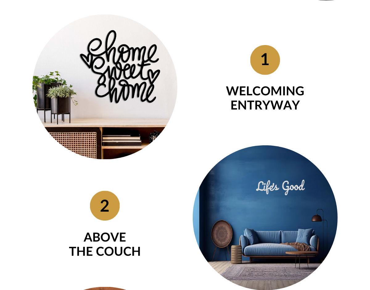 Welcoming entryway; Above the couch;