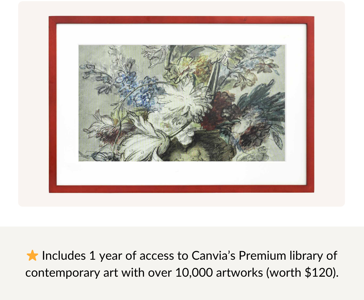 Includes 1 year of access to Canvia's Premium library of contemporary art with over 10,000 artworks (worth $120).